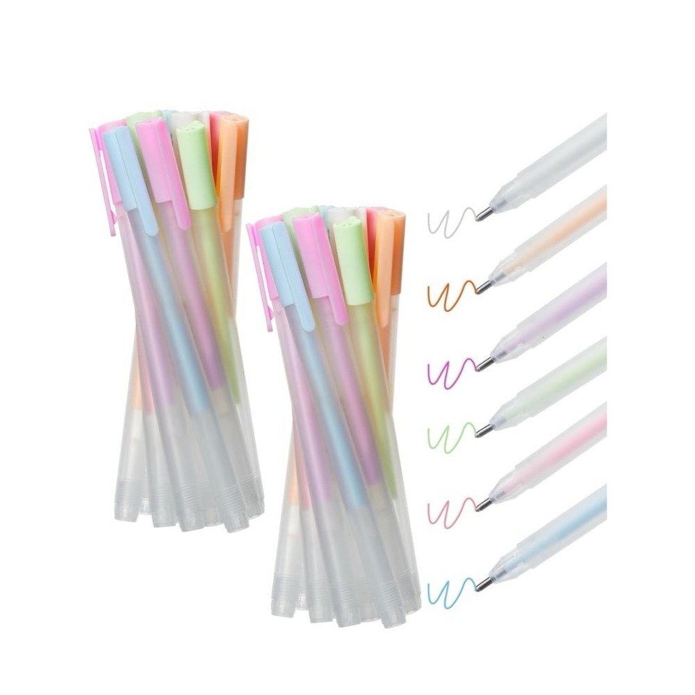 Fulmoon 24 Pieces Ball Point Glue Pen with Glue Refills for Quick Dry Pen for Pa